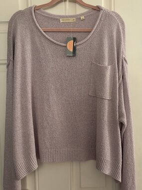 NWT Uncharted Threads Lavender Scoop-Neck Pocket Sweater M